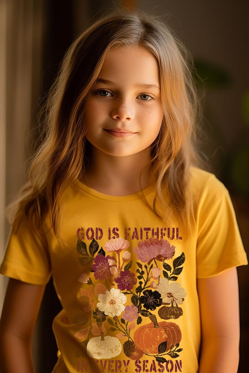 US3001Y-E3171Z Faithful In Every Season Kids Graphic Tee $11