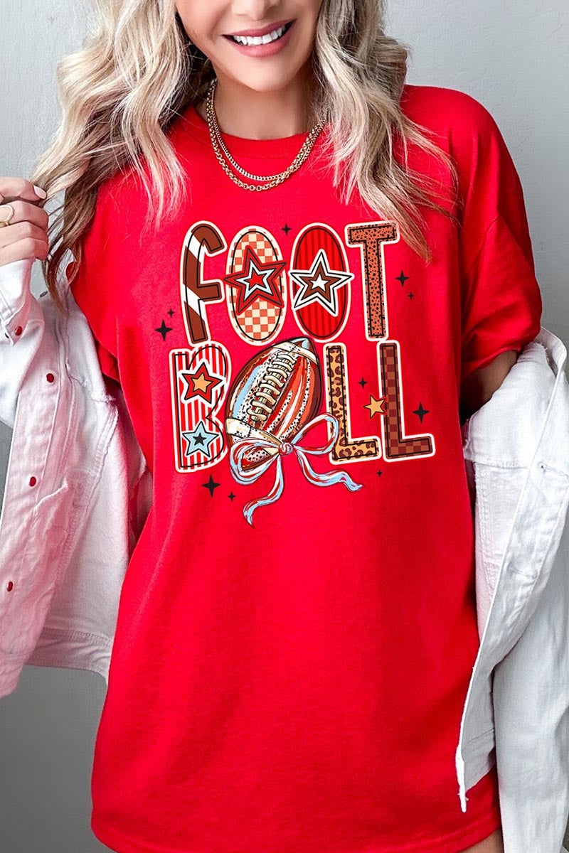5000-E3053 Brushstroke Football Graphic Heavy Cotton Tee $9