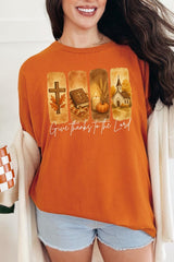 5000P-E3169 Give Thanks To The Lord Graphic Plus Heavy Cotton Tee $12.75