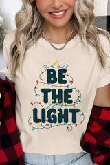 US3001-E3202 Be the Light Christmas Graphic Tee $12.5