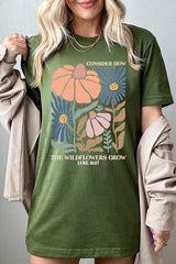 US3001-E3067 Consider the Wildflowers Graphic Tee $12.5