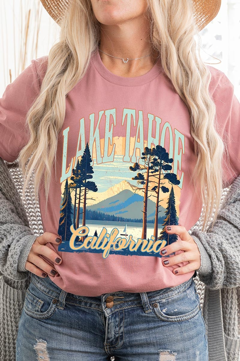 US3001P-E3059 Lake Tahoe Graphic Plus Tee $16