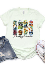 US3001-E3061PA Pennsylvania State Brushstroke Graphic Tee $12.5