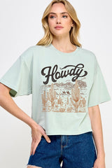 CTS-E3095 Howdy Desert Western Graphic Relaxed Crop Top $11