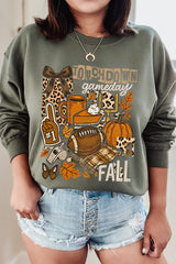UL180P-E3134 Fall Football Collage Graphic Plus Sweatshirt $25