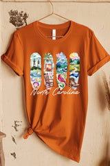 US3001P-E3061NC North Carolina State Brushstroke Graphic Plus Tee $16