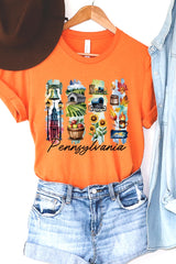 US3001P-E3061PA Pennsylvania State Brushstroke Graphic Plus Tee $16
