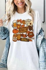 5000P-E3119 Retro Fall Collage Graphic Plus Heavy Cotton Tee $12.75