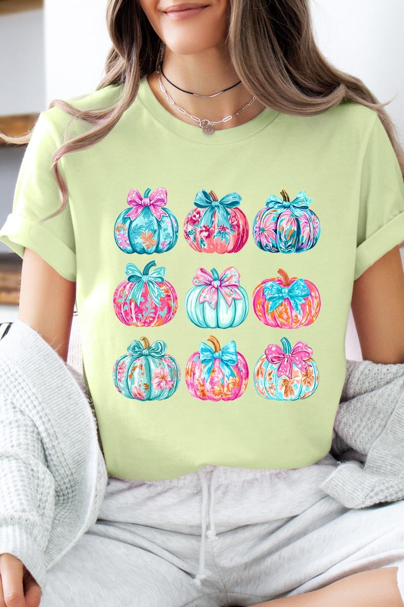US3001P-E3137 Coquette Pumpkin Graphic Plus Tee $16