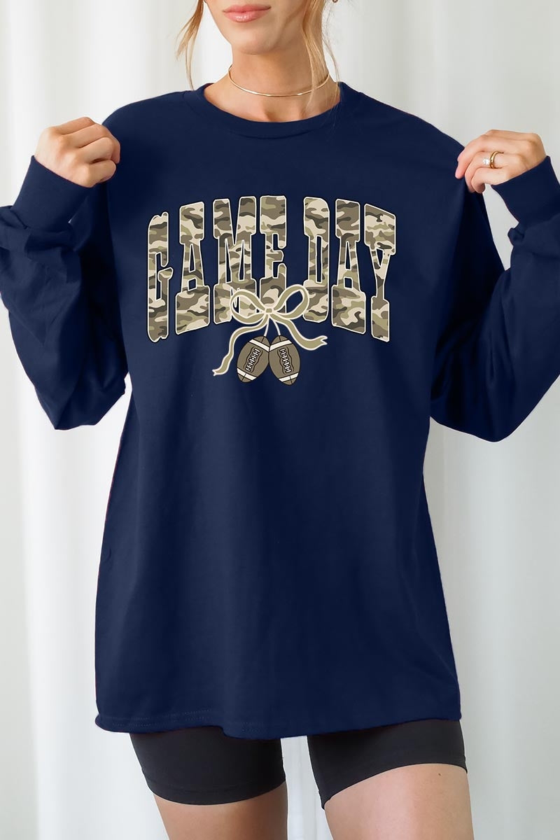 UL240P-E3131 Football Game Day Camo Plus Long Sleeve Tee $17