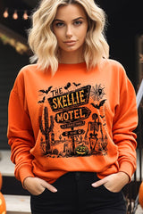 UL180-E3108 Skellie Motel Halloween Graphic Sweatshirt $20