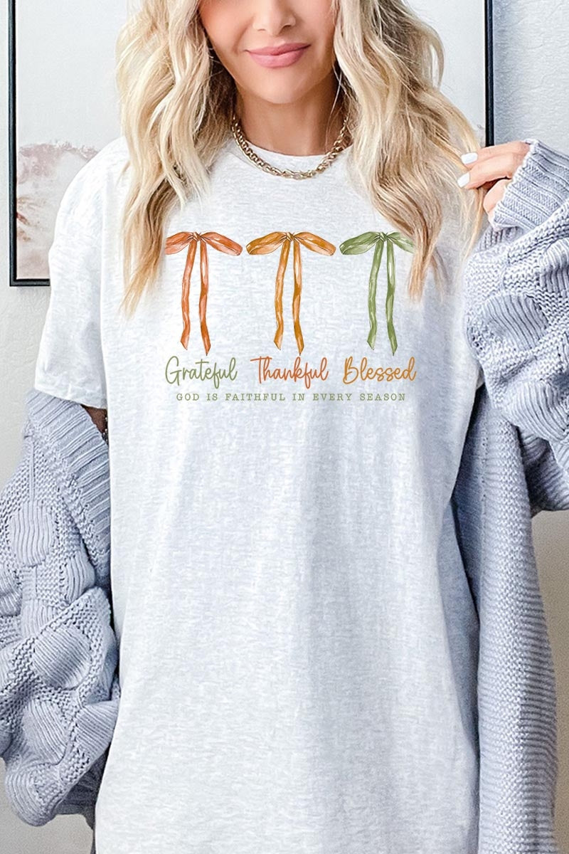 5000P-E3111 Grateful Thankful Blessed Plus Heavy Cotton Tee $12.75