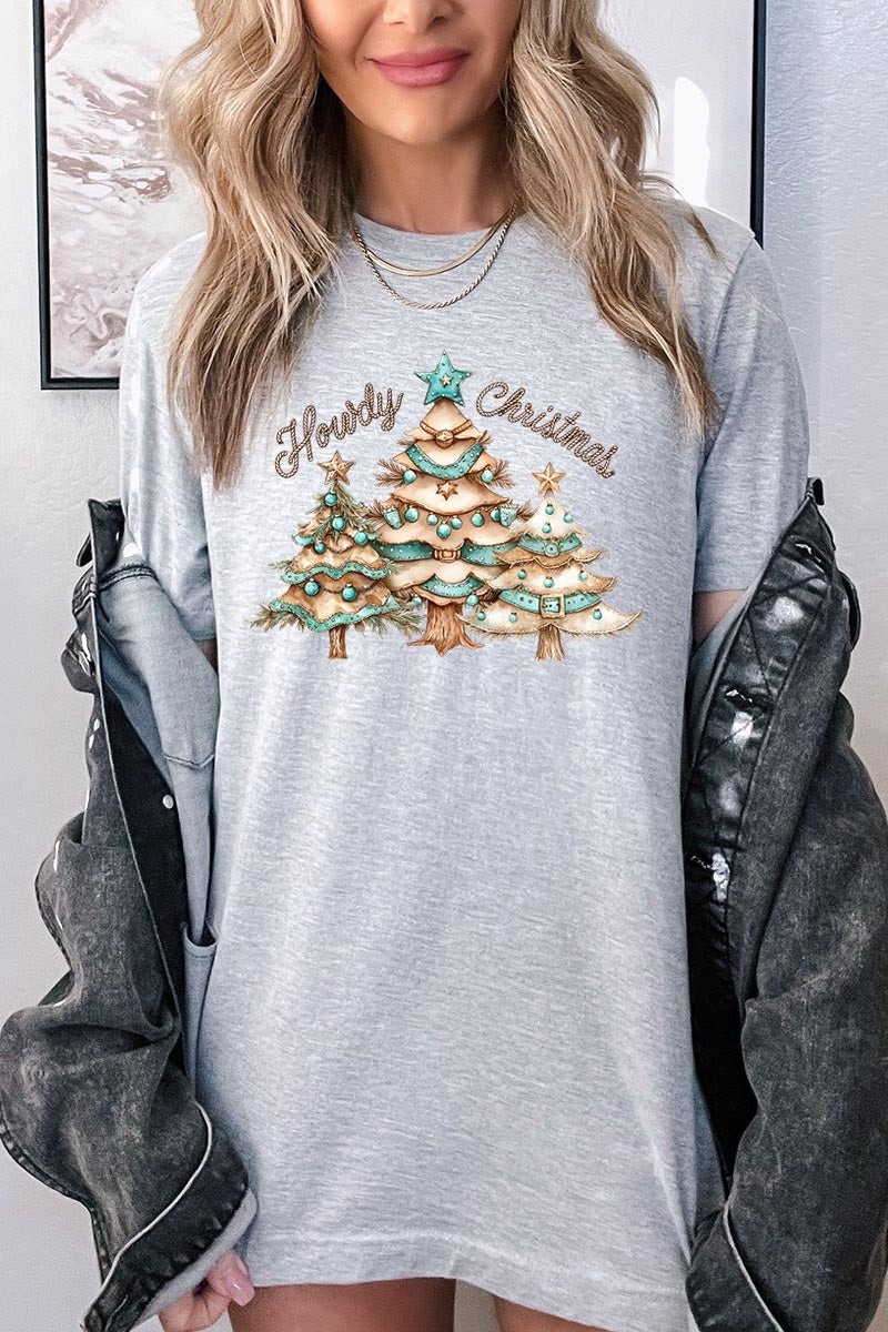 US3001P-E3185 Howdy Christmas Graphic Plus Tee $16