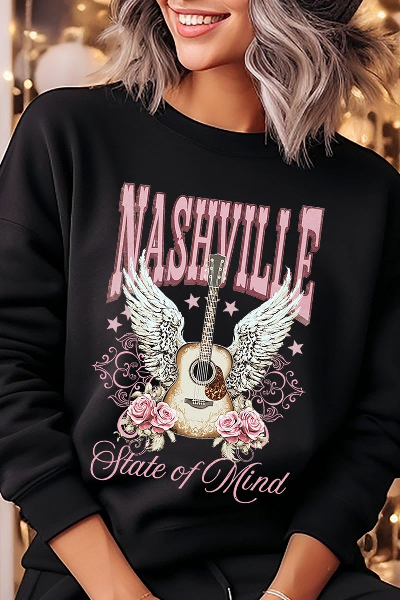 UL180P-E3157 Nashville Rose Graphic Plus Sweatshirt $25