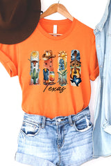 US3001-E3061TX Texas State Brushstroke Graphic Tee $12.5