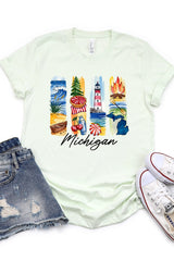 US3001-E3061MI Michigan State Brushstroke Graphic Tee $12.5