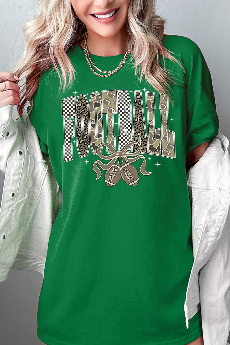 5000-E3132 Camo Football Graphic Heavy Cotton Tee $9