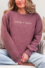 UL190-E3209 Coffee & Jesus Graphic Sweatshirt $20