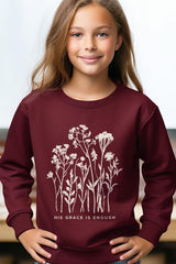UL180B-E3146Z Christian Wildflower Kids Graphic Sweatshirt $20