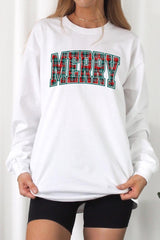 UL240P-E3210 Classic Plaid Merry Graphic Plus Long Sleeve Tee $17