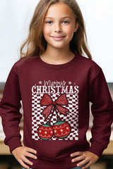 UL180B-E3196Z Cherry Ornament Christmas Kids Graphic Sweatshirt $20