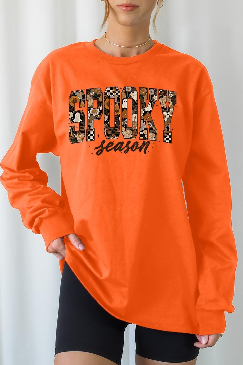 UL240P-E3105 Spooky Season Halloween Plus Long Sleeve Tee $17
