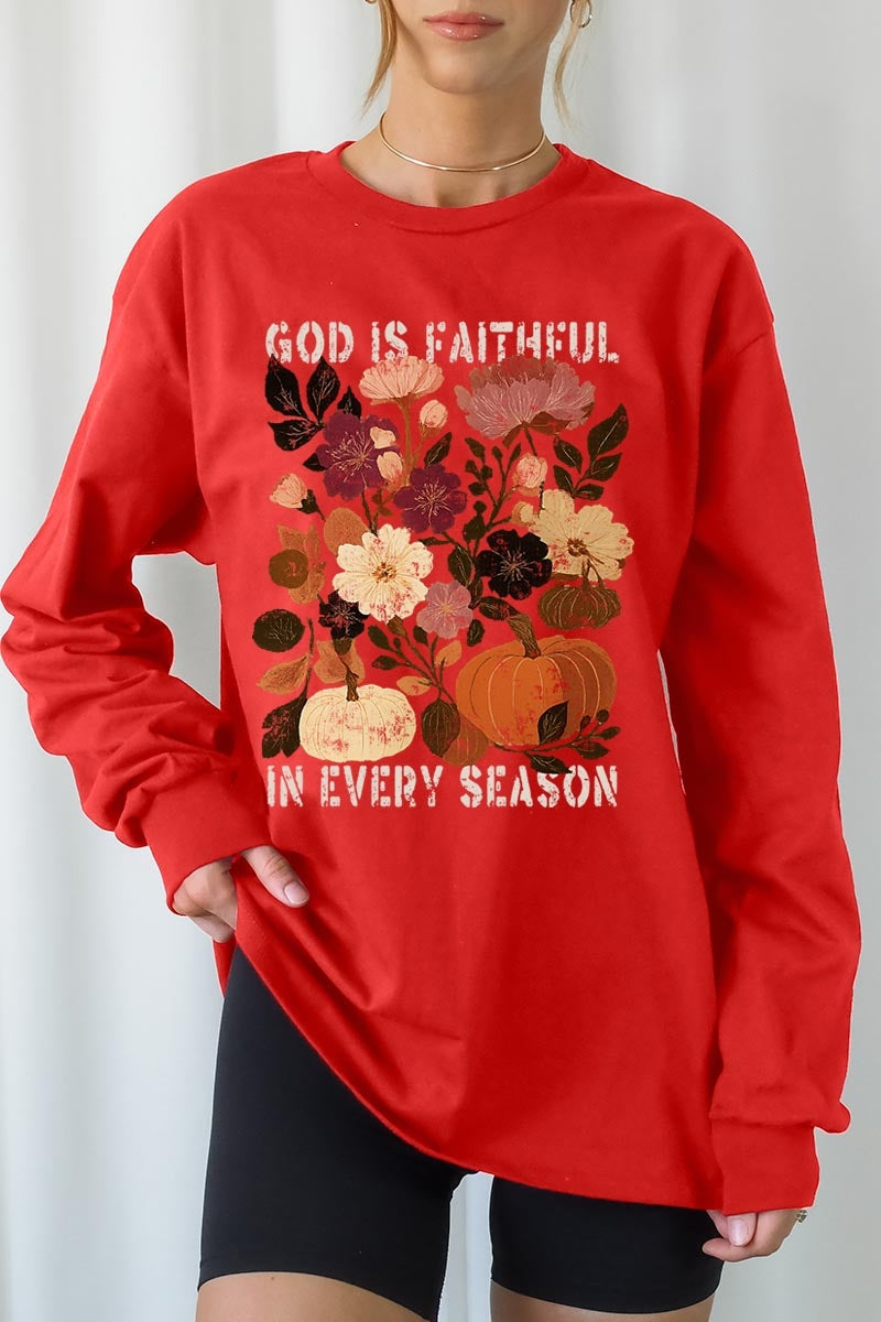 UL240P-E3171 Faithful In Every Season Graphic Plus Long Sleeve Tee $17