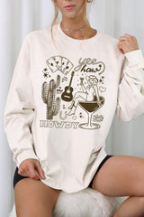 UL240P-E3097 Cowgirl Country Music Graphic Plus Long Sleeve Tee $17