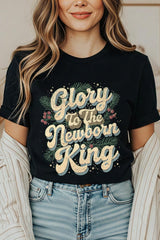 US3001-E3220 Glory to the Newborn King Graphic Tee $12.5