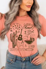 US3001-E3097 Cowgirl Country Music Graphic Tee $12.5
