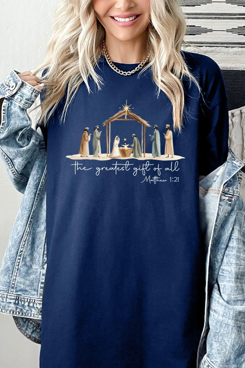 5000P-E3183 Nativity Gift Graphic Plus Heavy Cotton Tee $12.75