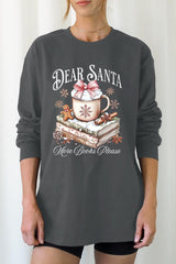UL240P-E3205 Dear Santa Books Graphic Plus Long Sleeve Tee $17