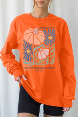 UL240-E3067 Consider the Wildflowers Graphic Long Sleeve Tee $13.75