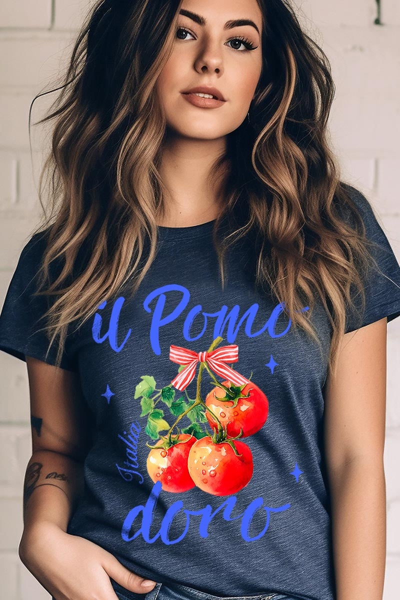 US3001P-E3070 Il Pomodoro Tomato Art Graphic Plus Tee $16
