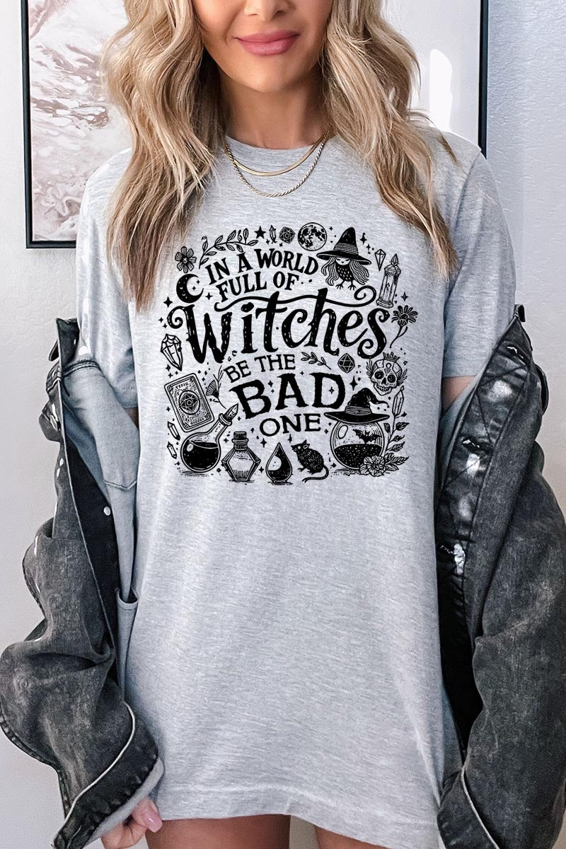 US3001-E3139 In a World of Witches Graphic Tee $12.5