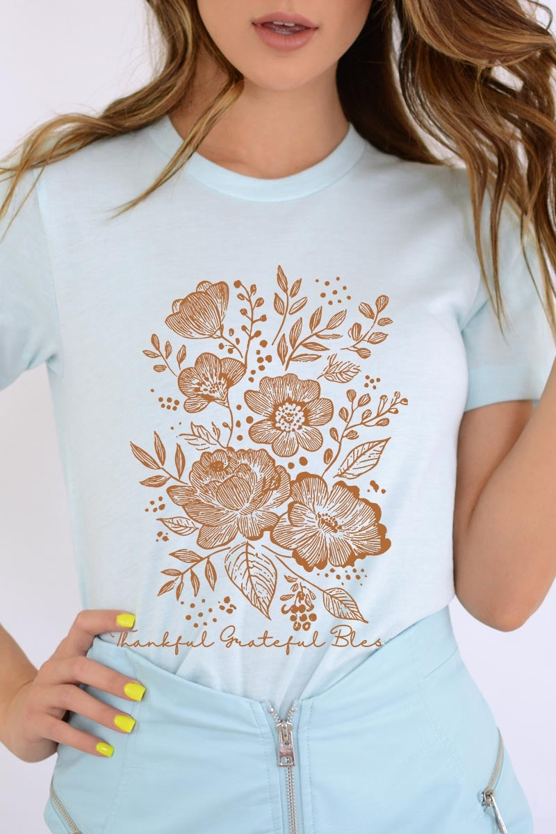 US3001-E3155 Neutral Thanksgiving Graphic Tee $12.5