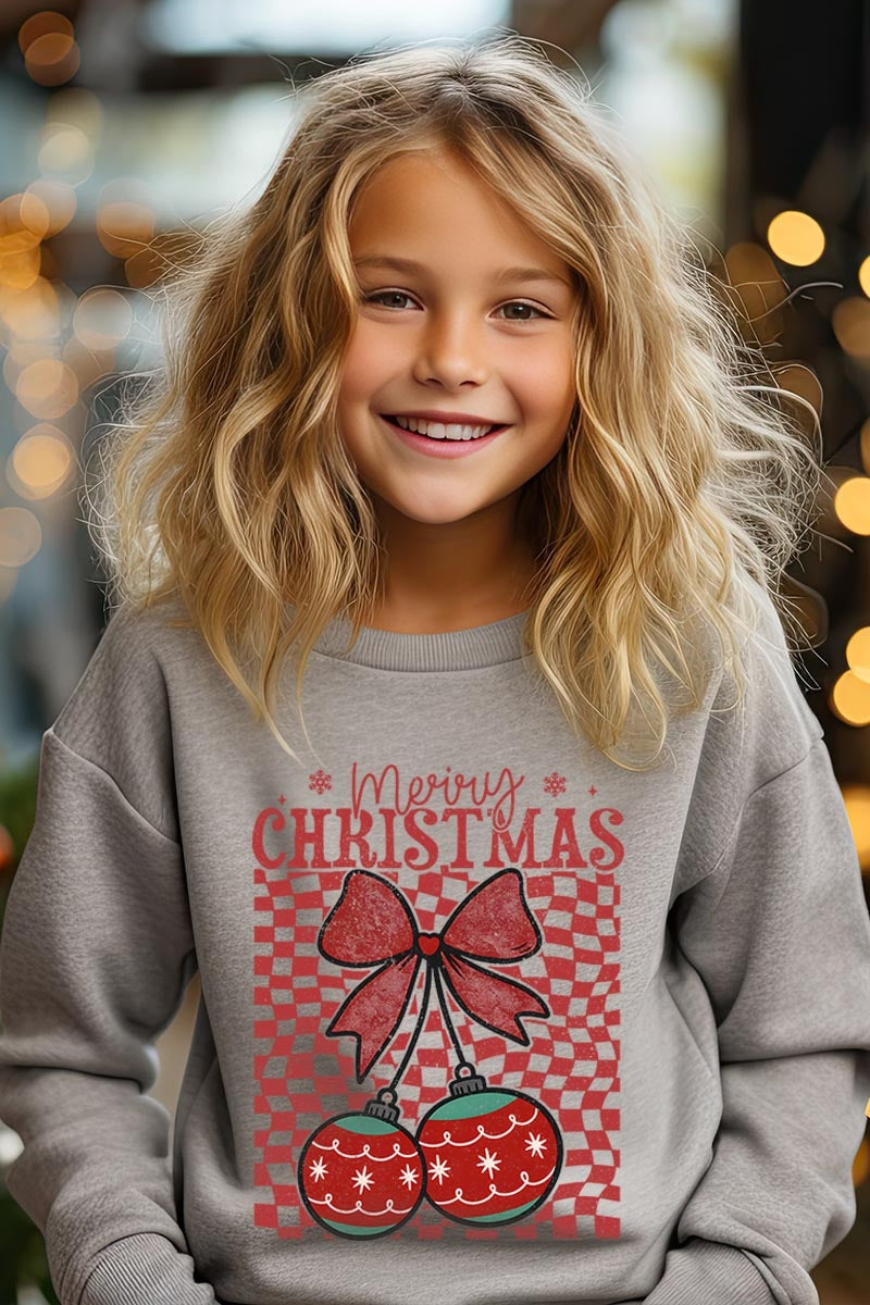 UL180B-E3196Z Cherry Ornament Christmas Kids Graphic Sweatshirt $20
