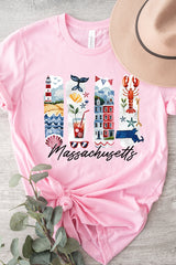 US3001P-E3061MA Massachusetts State Brushstroke Graphic Plus Tee $16