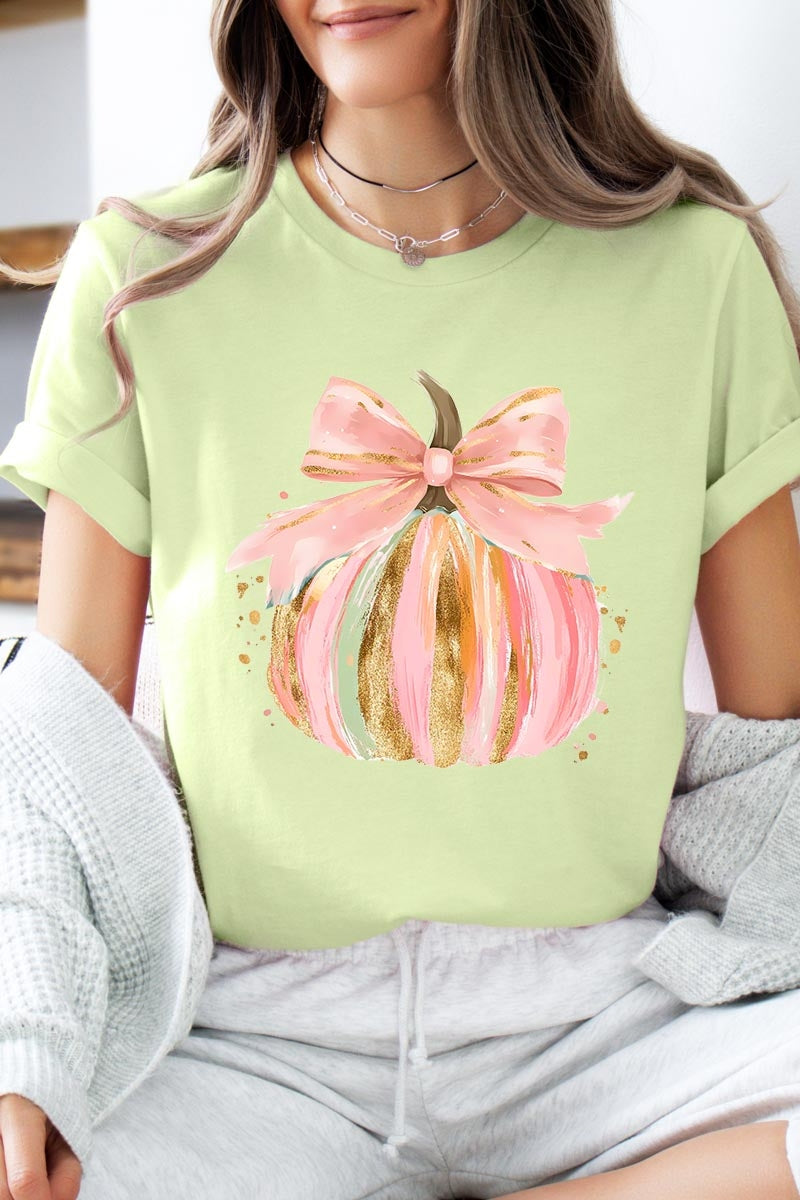 US3001-E3083 Brushstroke Pumpkin Graphic Tee $12.5
