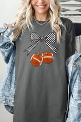 5000-E3055 Football Cherries Graphic Heavy Cotton Tee $9