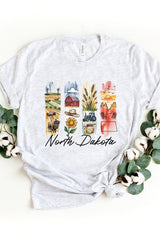 US3001P-E3061ND North Dakota State Brushstroke Graphic Plus Tee $16