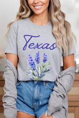 US3001-E3060 Texas Bluebonnet Graphic Tee $12.5