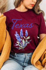 US3001-E3060 Texas Bluebonnet Graphic Tee $12.5