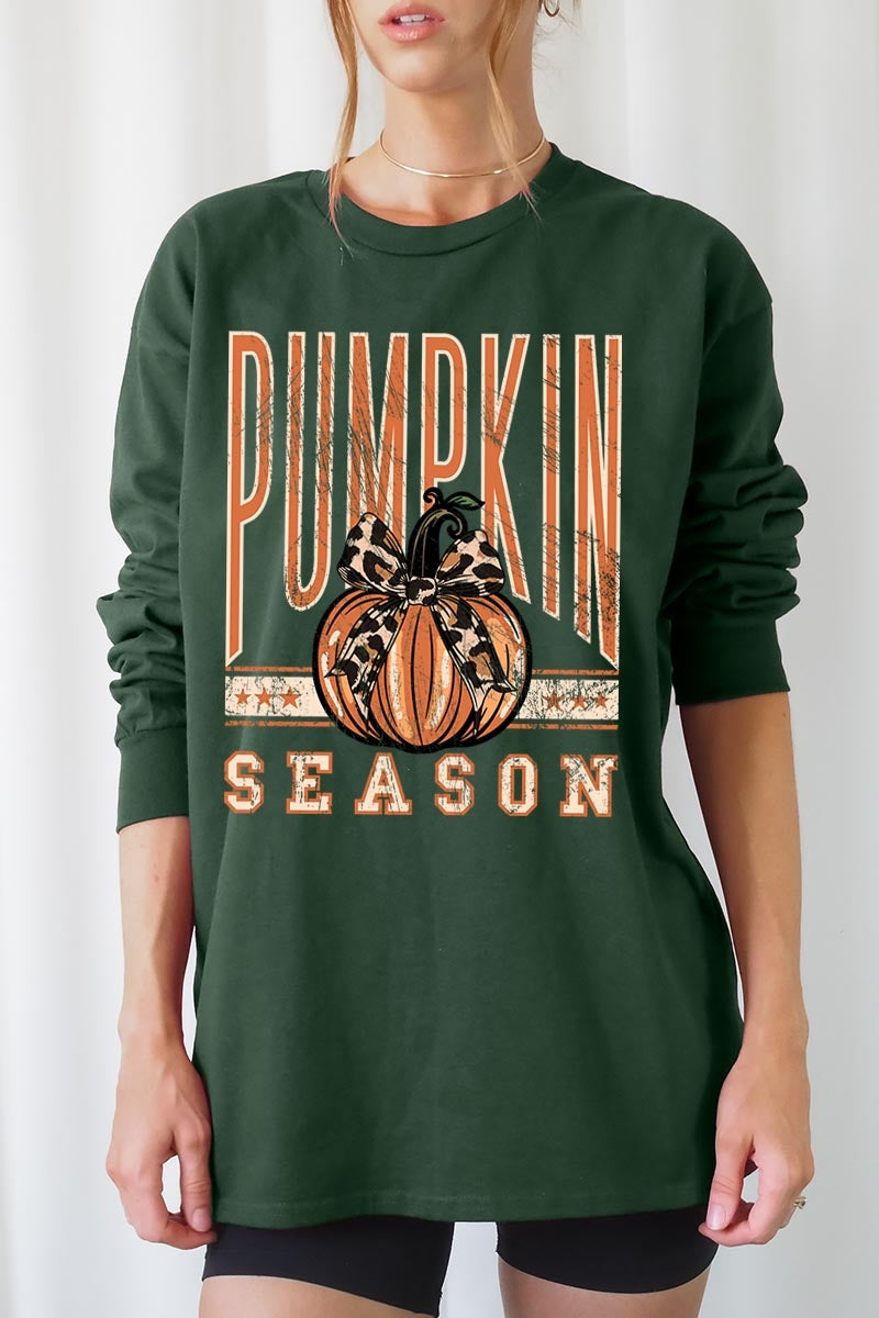 UL240P-E3145 Pumpkin Season Graphic Plus Long Sleeve Tee $17