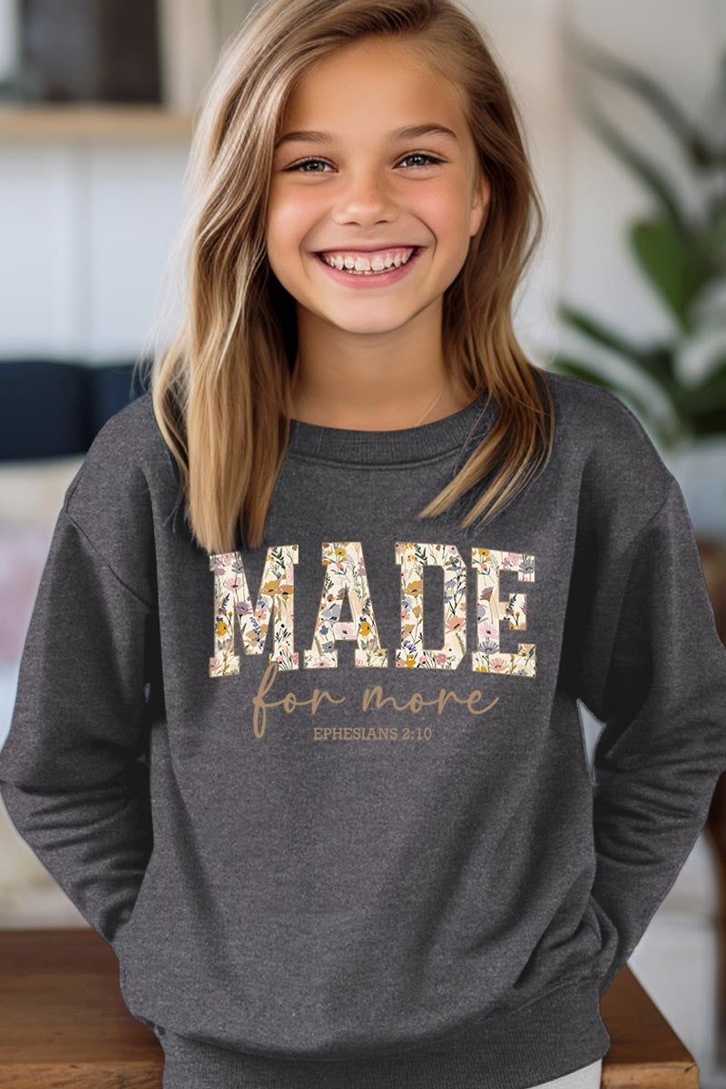 UL180B-E3068Z Made for More Faith Kids Graphic Sweatshirt $20
