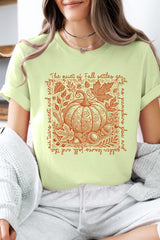 US3001-E3112 Fall Pumpkin Botanical Graphic Tee $12.5