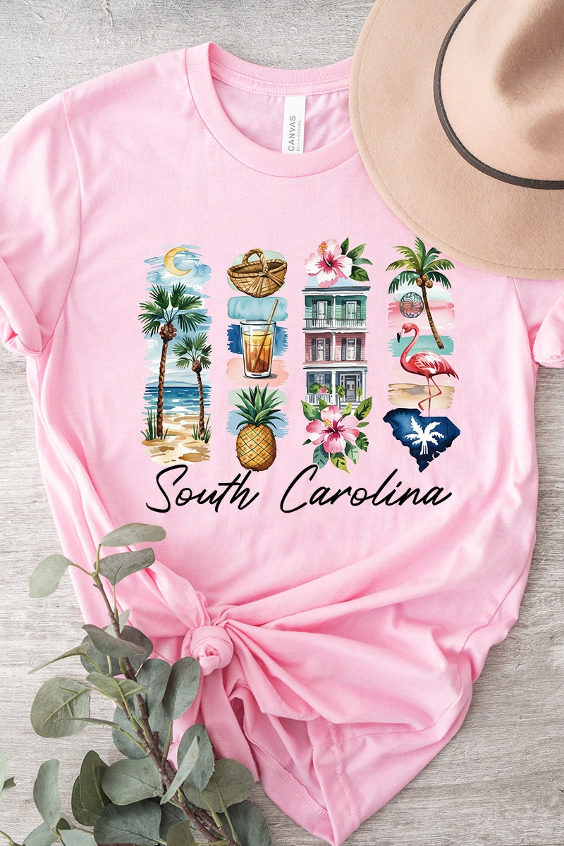 US3001-E3061SC South Carolina State Brushstroke Graphic Tee $12.5