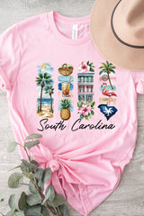 US3001P-E3061SC South Carolina State Brushstroke Graphic Plus Tee $16