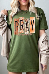 US3001-E3166 Pray Fall Christian Graphic Tee $12.5