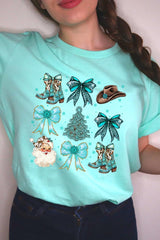 US3001P-E3180 Western Christmas Graphic Plus Tee $16